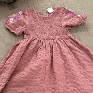 Cotton On Dusty Pink Kids Dress with Floral Sleeves
